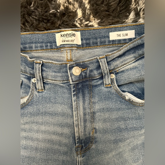 Kensie Blue Boyfriend Jeans with Distressed Style - Picture 3 of 4